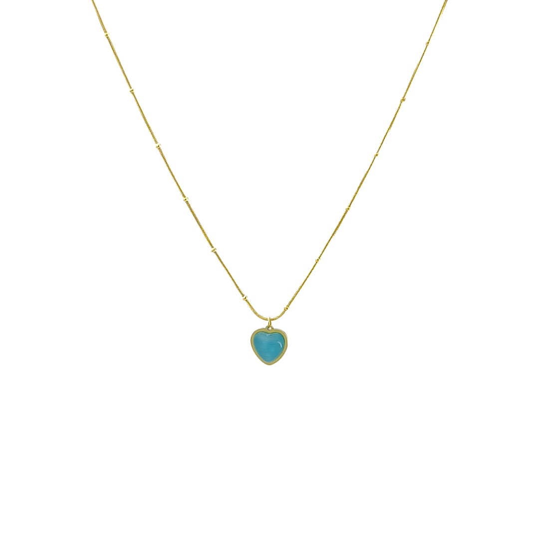 Blue Crush Heart Necklace