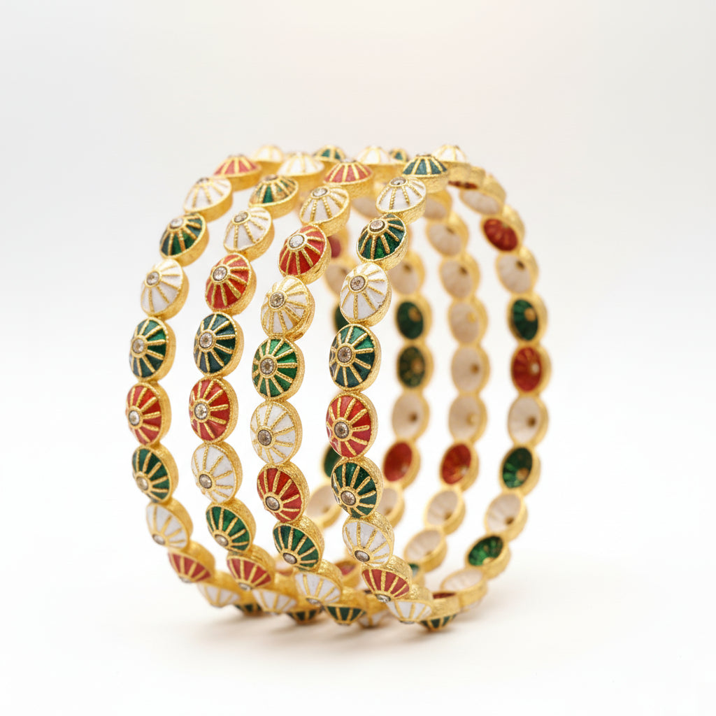 Rangmala Meenakari Copper Bangles