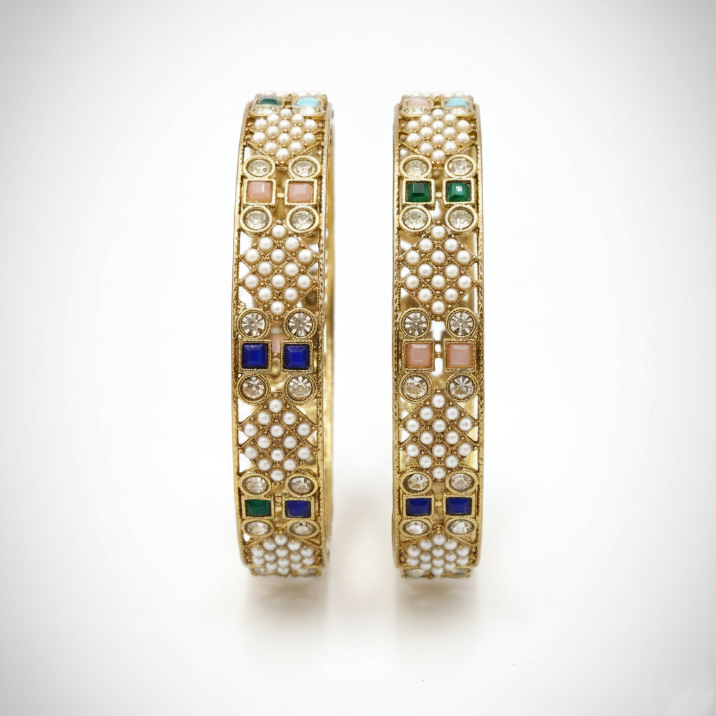 Navratna Ridhima Pearl Alloy Bangles