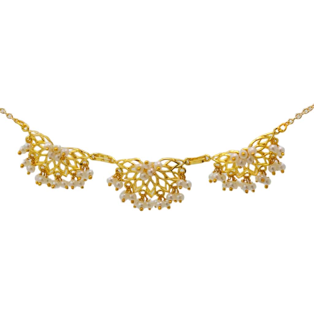 Saanjh Lotus Web – Pearl Choker