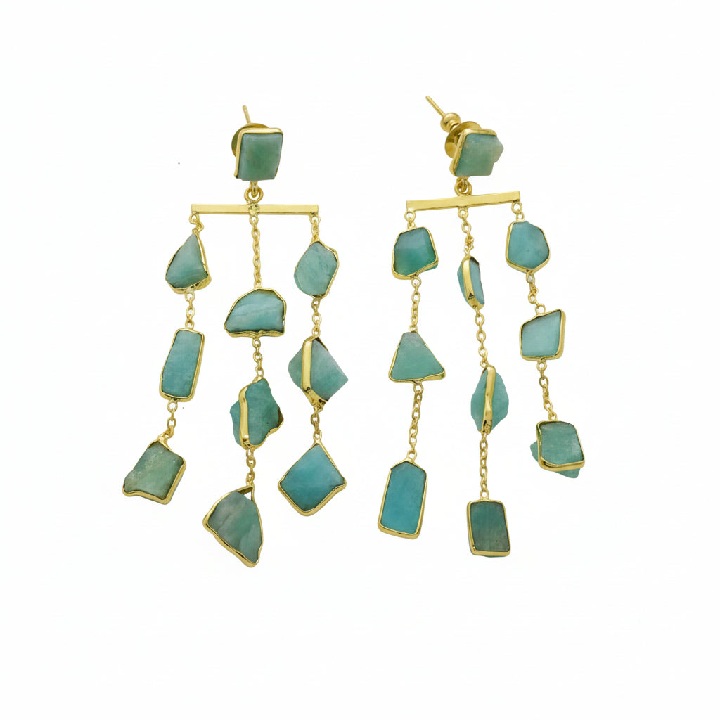Aarvi Amazonite Cascade Earrings