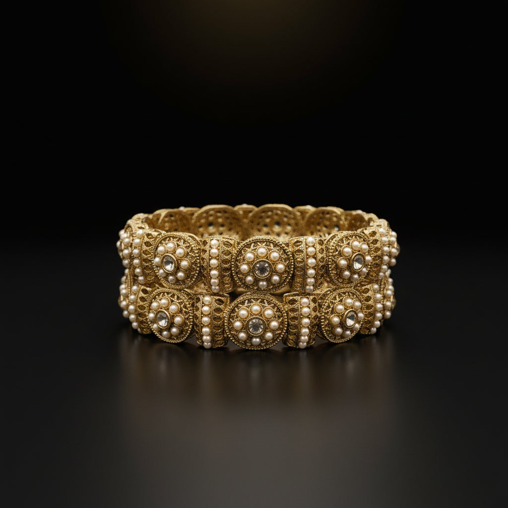 Aaradhya Antique Pearl Alloy Bangles