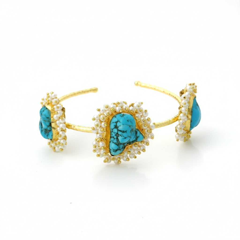 Turquoise Royale Pebble Cuff