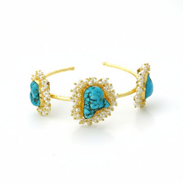 Turquoise Royale Pebble Cuff