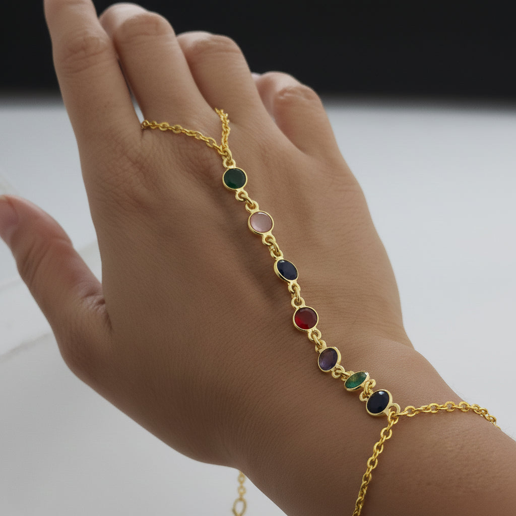 Aurora Glow Glass-Stone Hand Chain/ Anklet