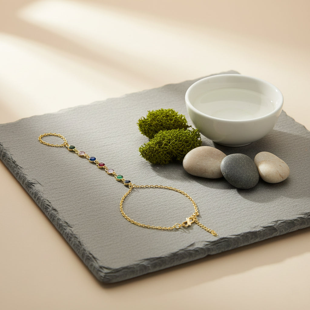 Aurora Glow Glass-Stone Hand Chain/ Anklet