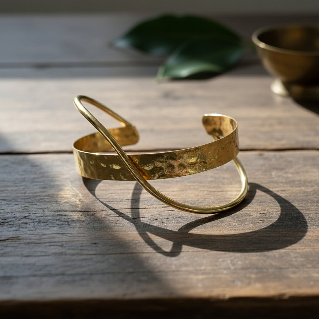 Aurora Twist Hammered Cuff