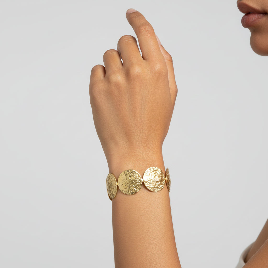 Solar Coin Textured Cuff