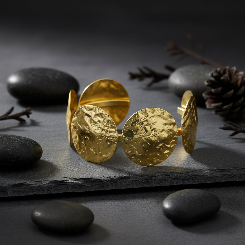 Solar Coin Textured Cuff