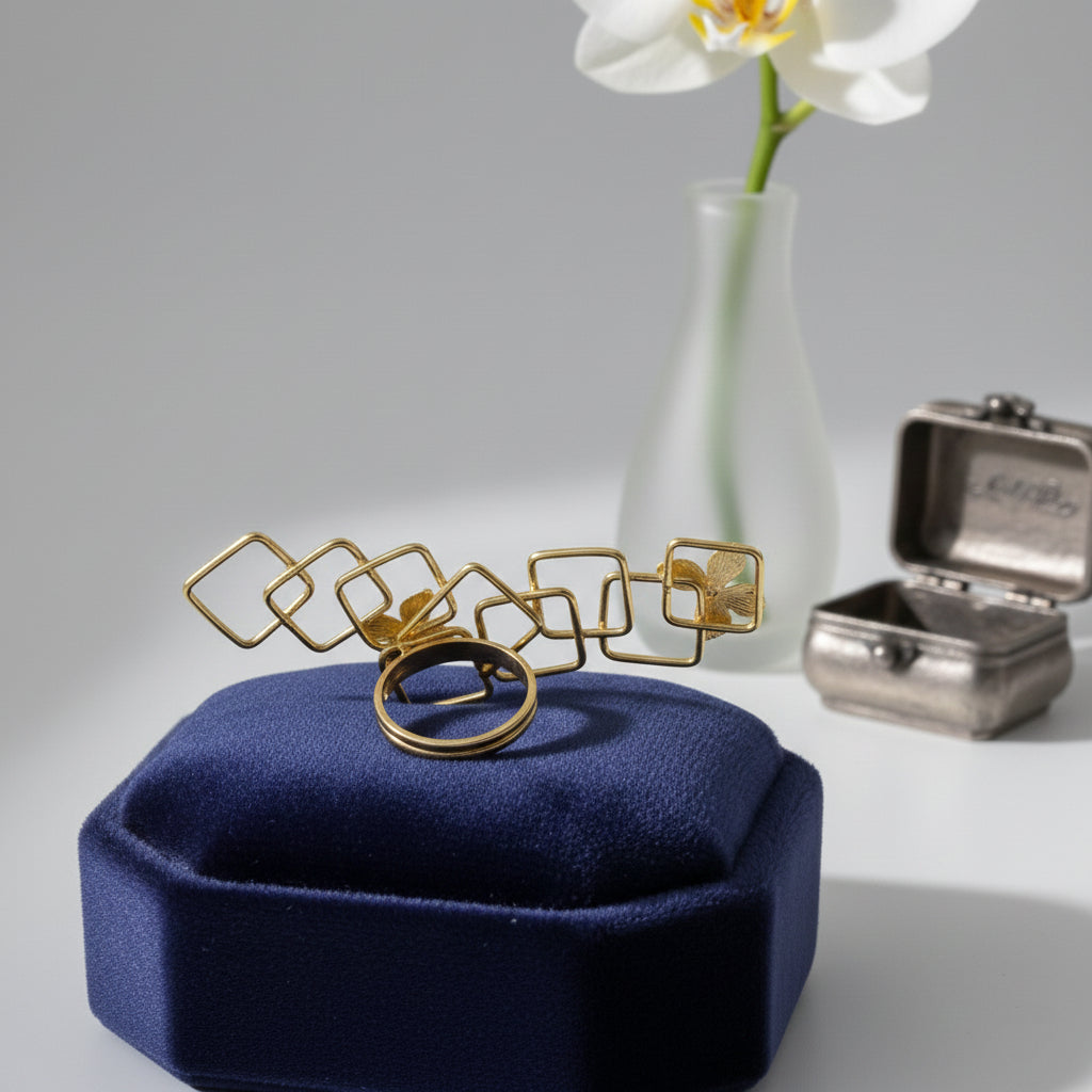PetalGrid Statement Ring (Adjustable)