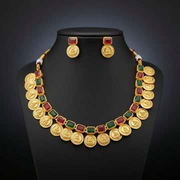 Rajmudra Coin Necklace Set