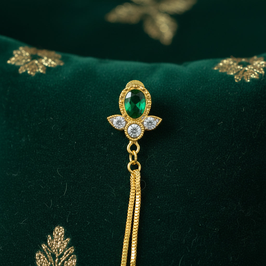 Emerald Bloom Kashmiri Earrings