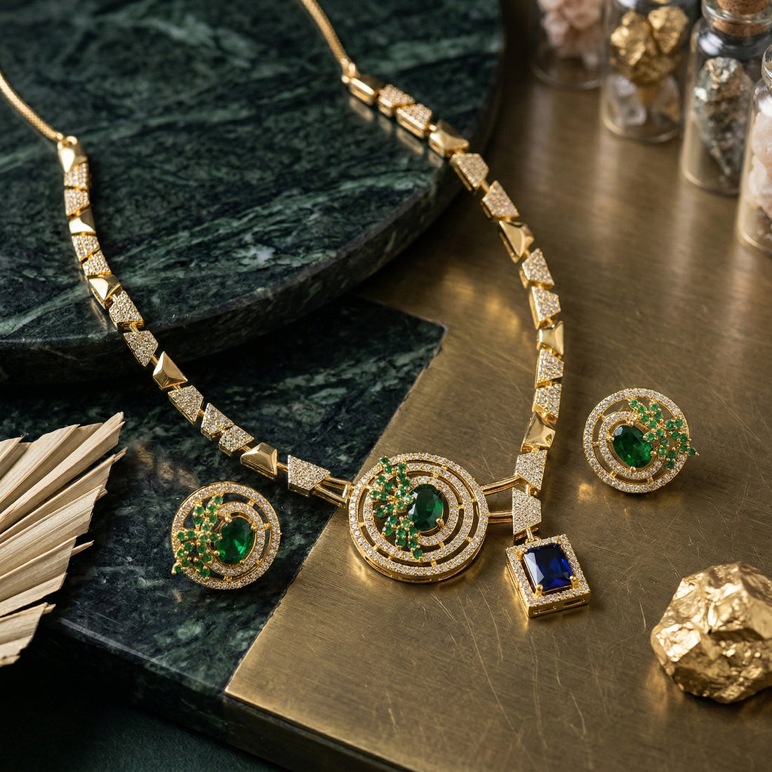 Imperial Orbit Statement Necklace Set