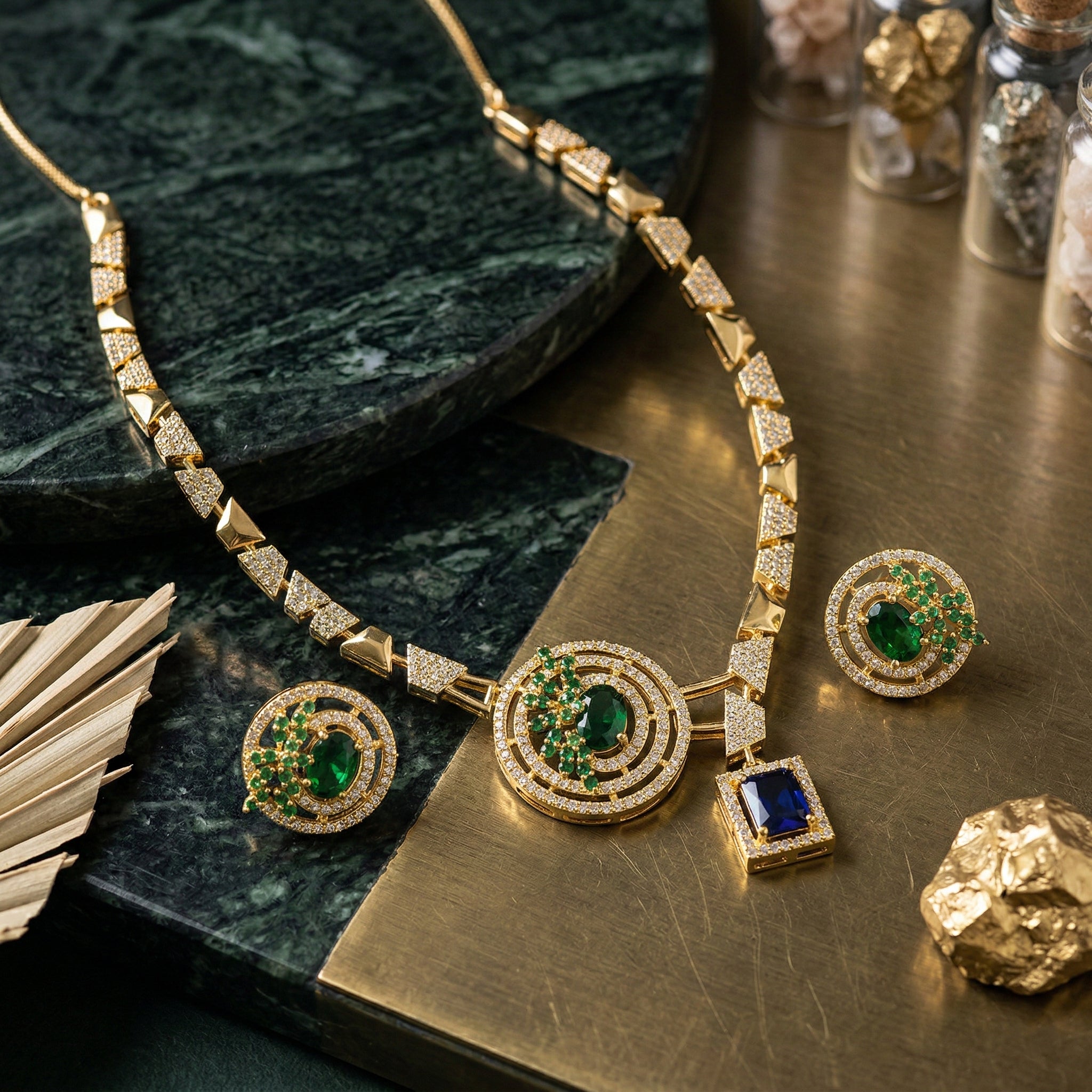 Imperial Orbit Statement Necklace Set