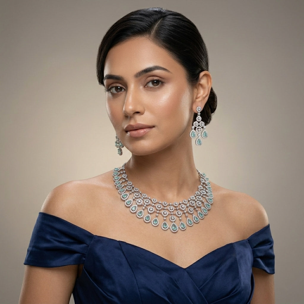 Celestial Lattice Grand Necklace Set