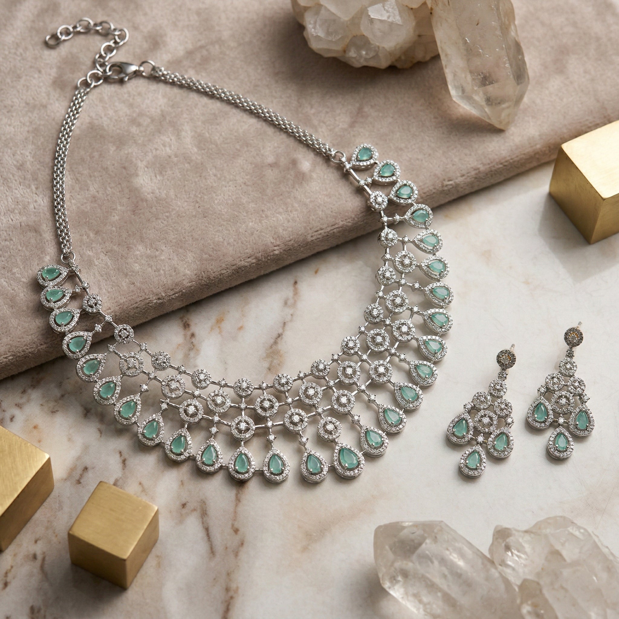 Celestial Lattice Grand Necklace Set