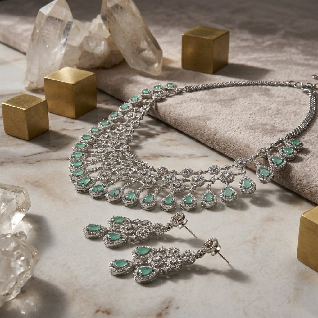 Celestial Lattice Grand Necklace Set