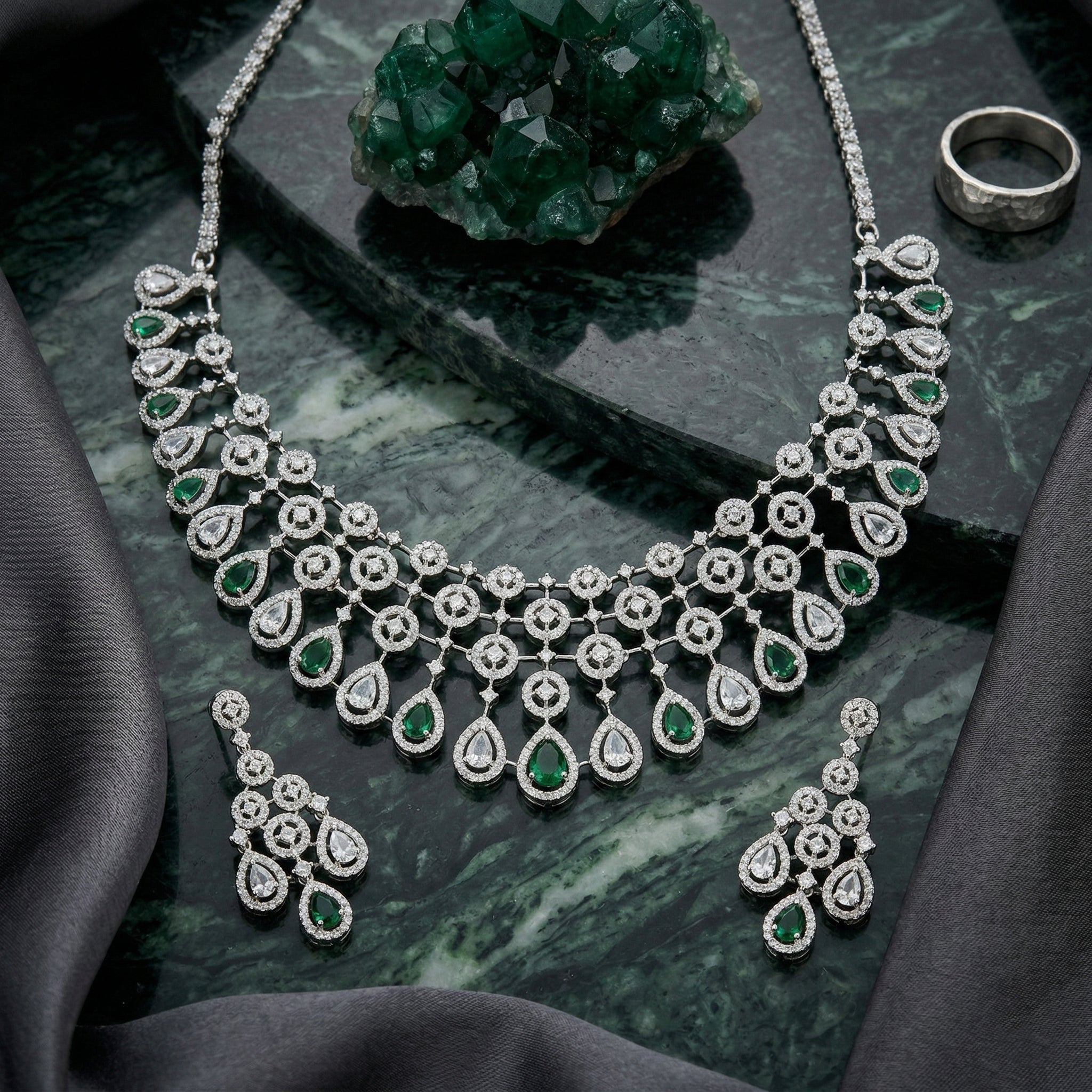 Celestial Lattice Grand Necklace Set