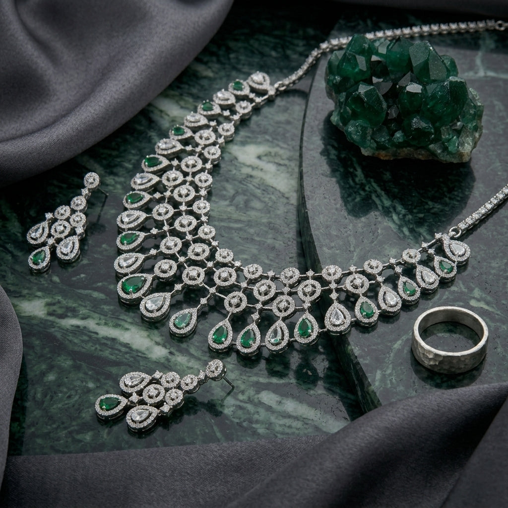 Celestial Lattice Grand Necklace Set