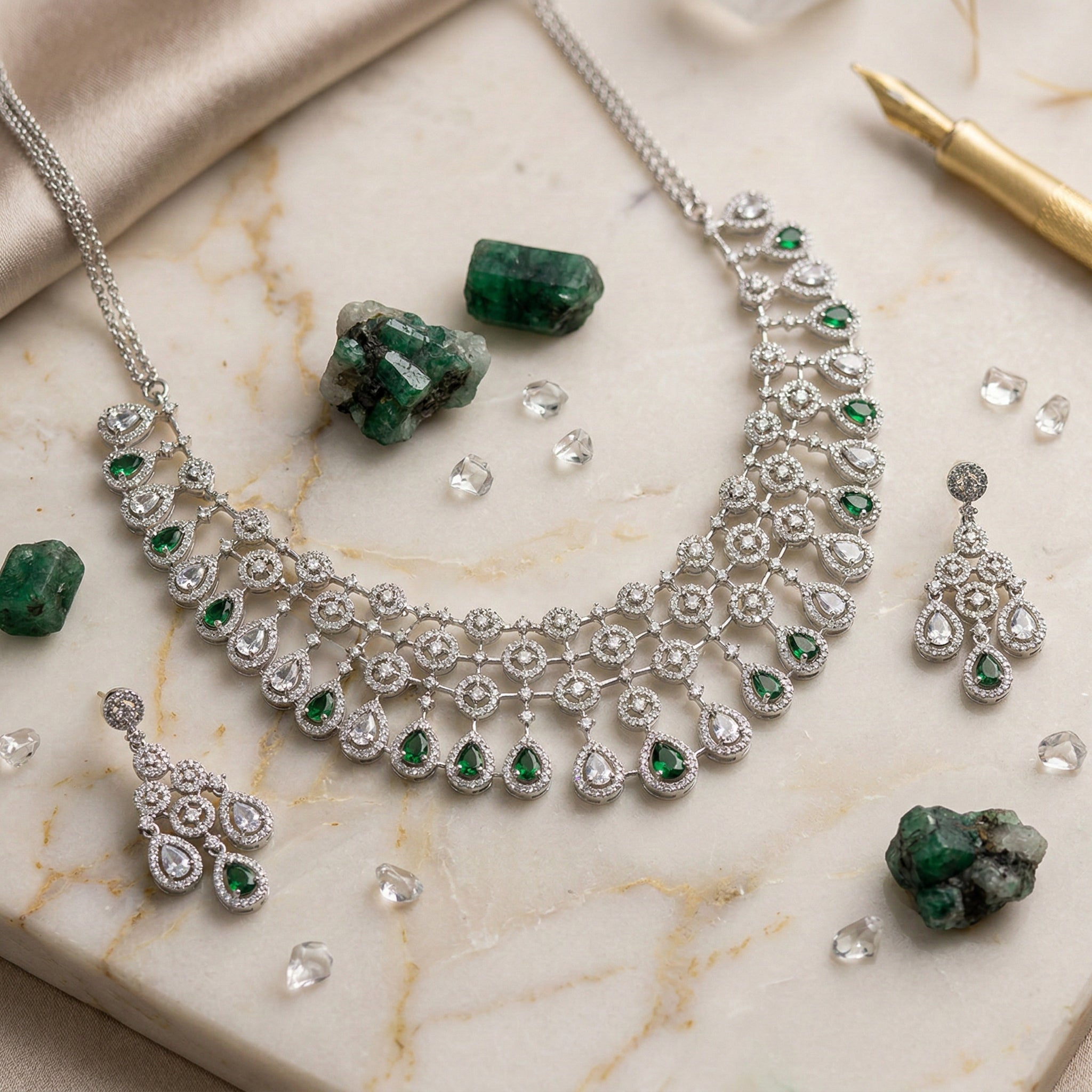 Celestial Lattice Grand Necklace Set