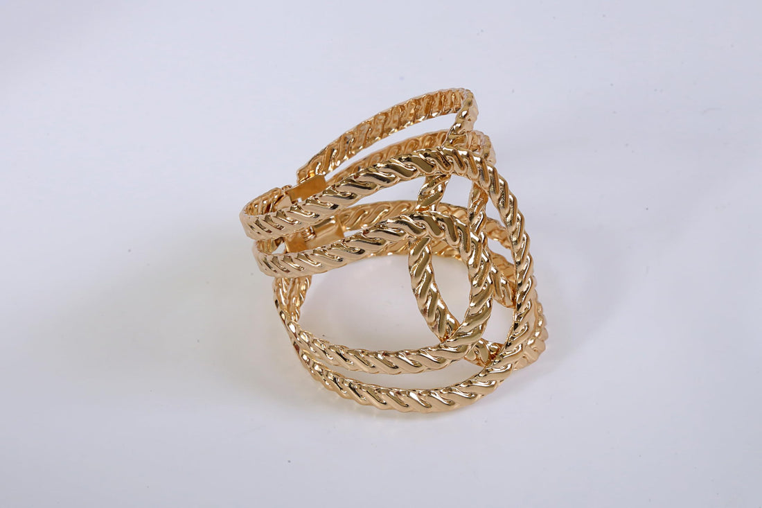 Rope Raga – Textured Gold Cuff Bracelet