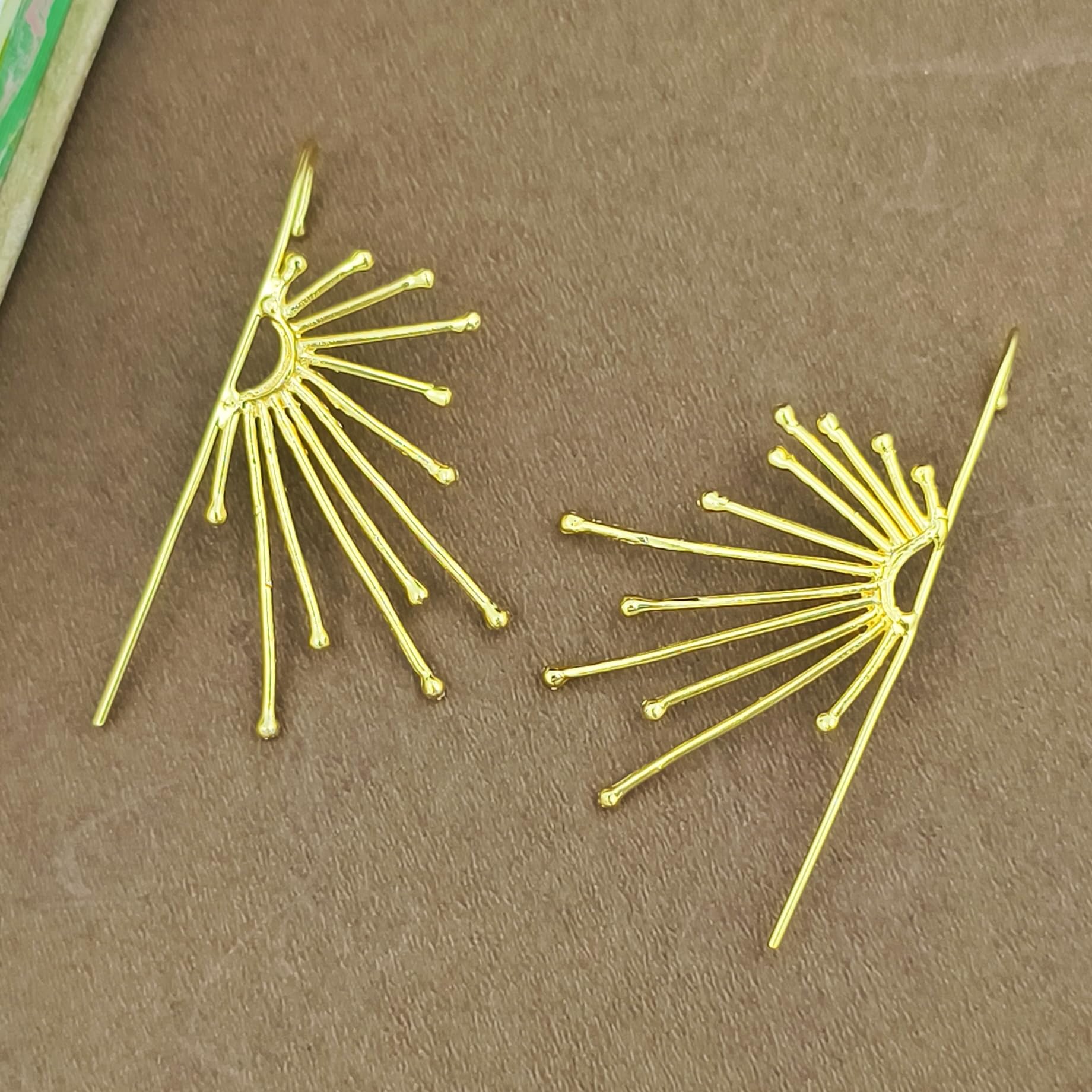 Surya Spire – Radiant Fan Needle Earcuffs