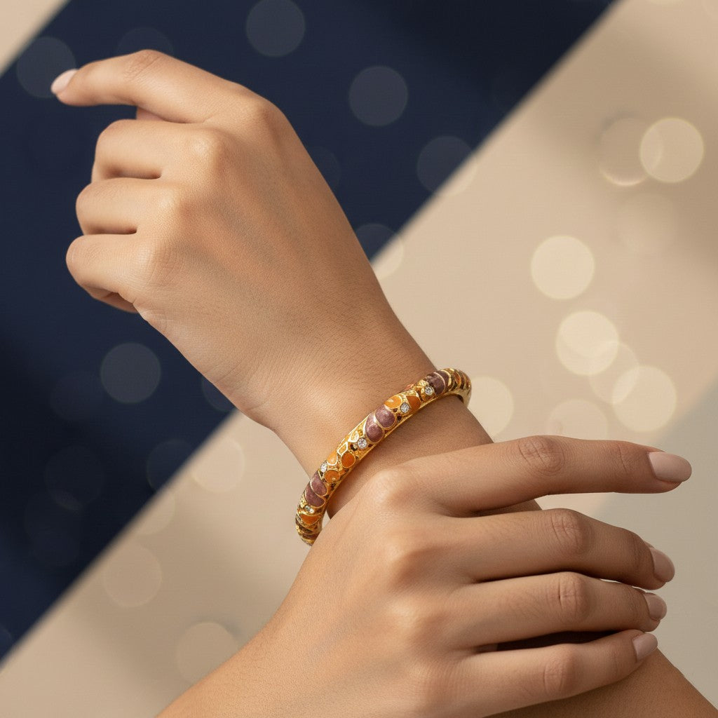 SwarnaArc Luxe Enamel Bangle (Size 2.2-2.6)