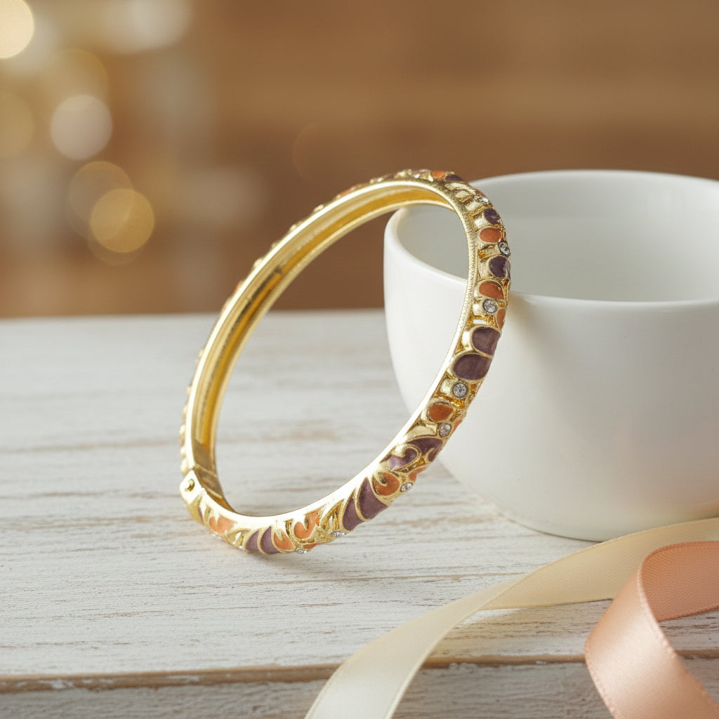 SwarnaArc Luxe Enamel Bangle (Size 2.2-2.6)