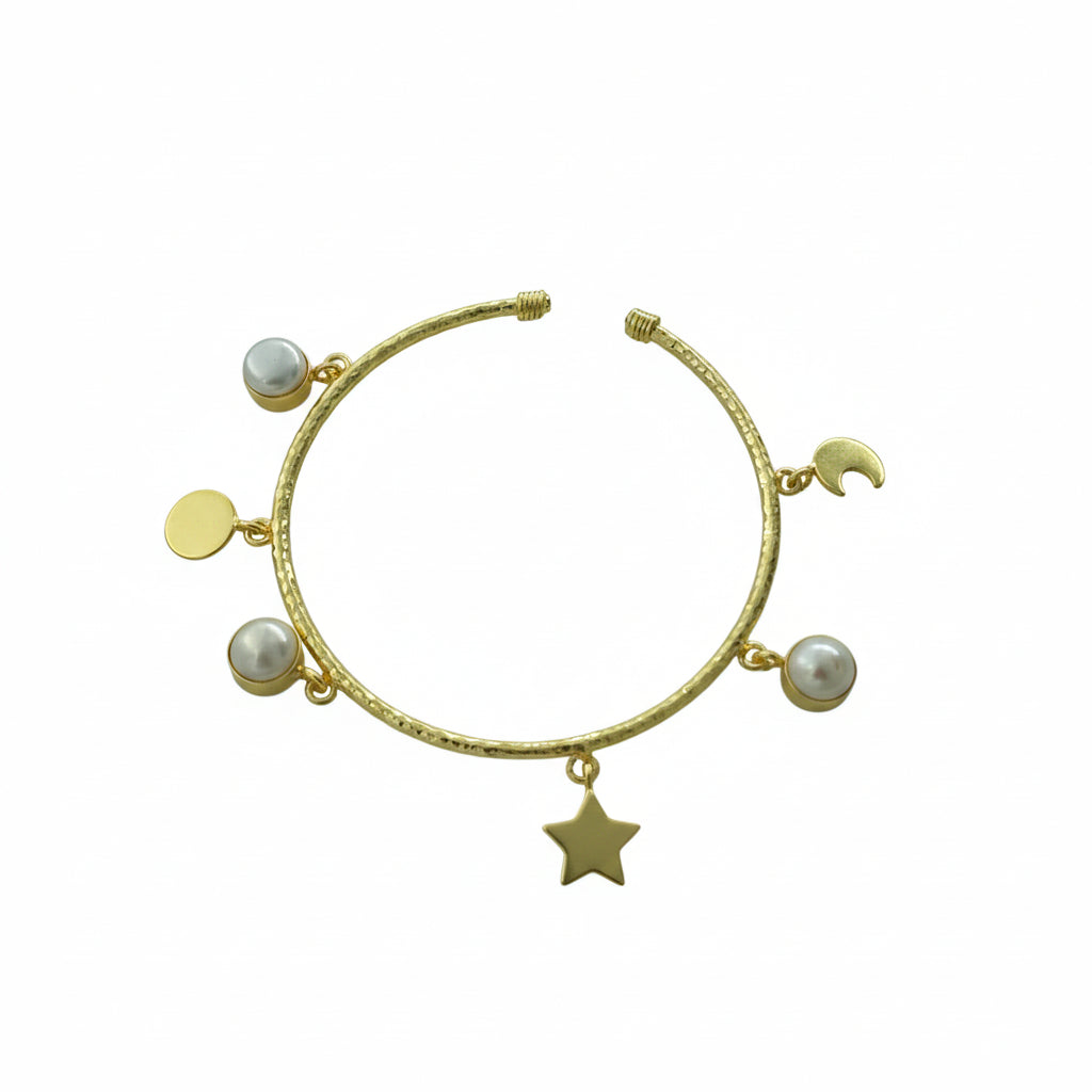 Celeste Charm Pearl Cuff
