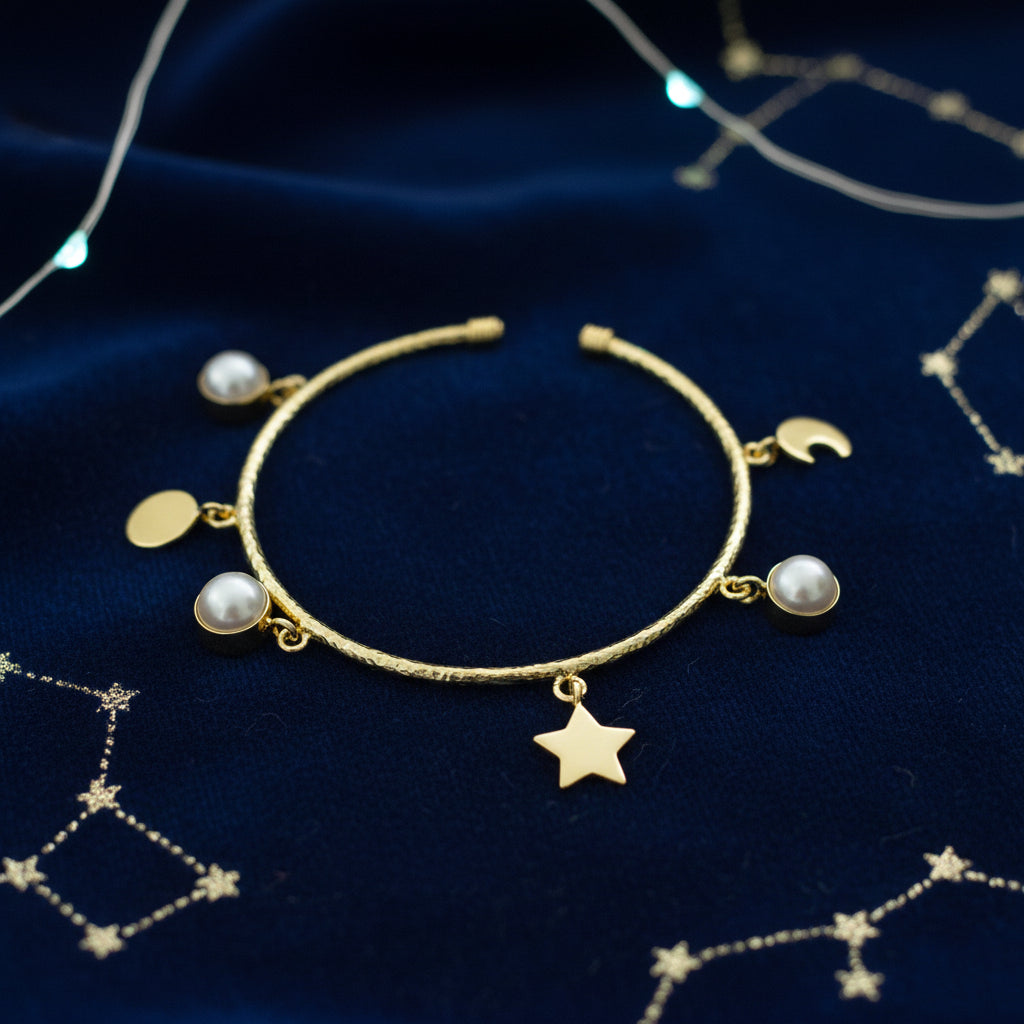 Celeste Charm Pearl Cuff
