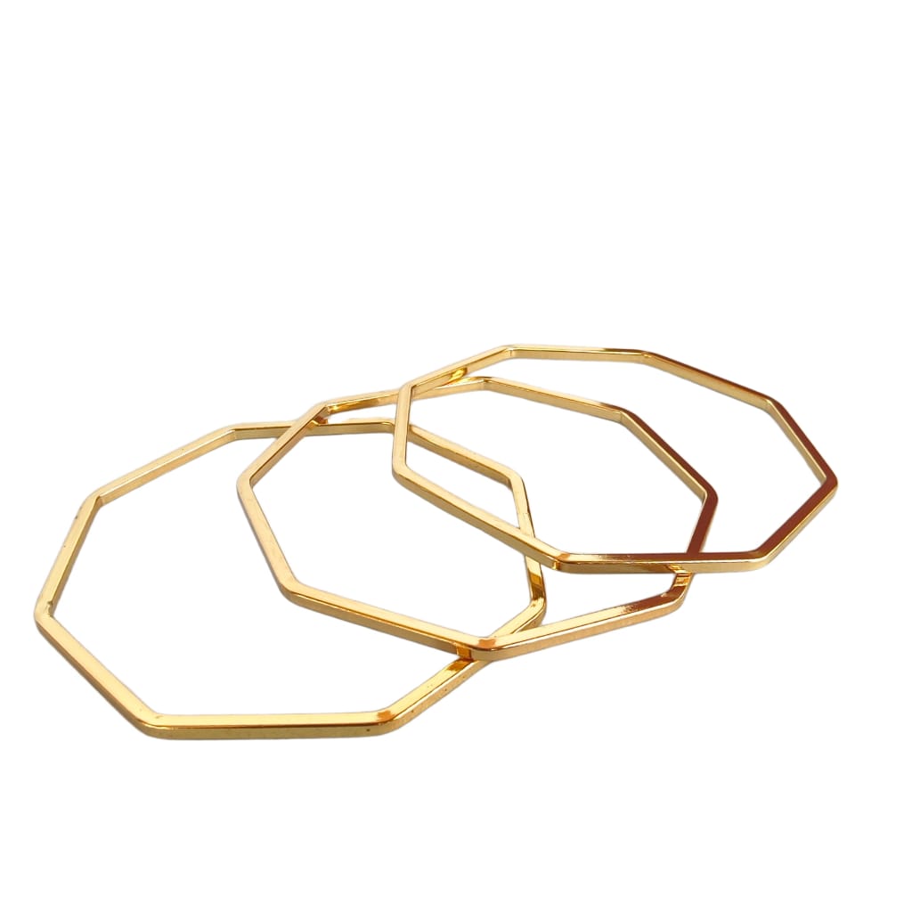 Geo Chic Hexa Bangles (Set of 3)
