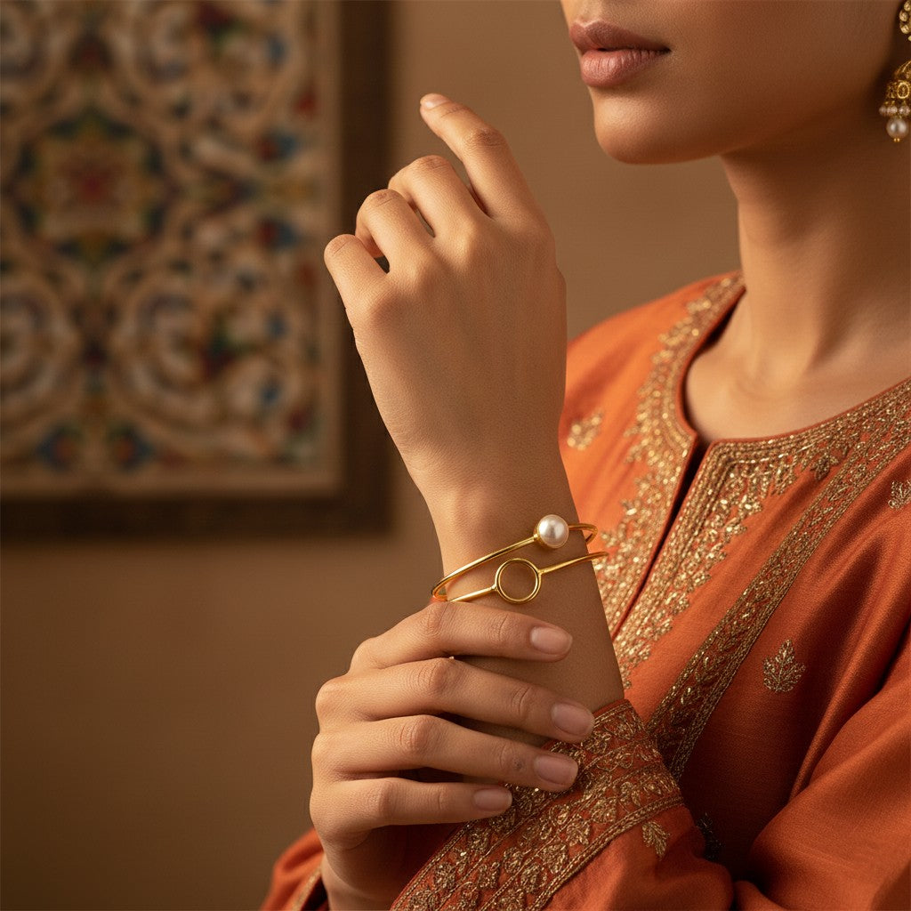 Ivory Orbit Pearl Cuff