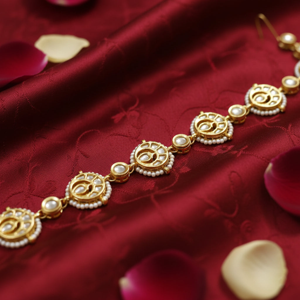 Rajdwari Reversible Kundan Meenakari Mathapatti