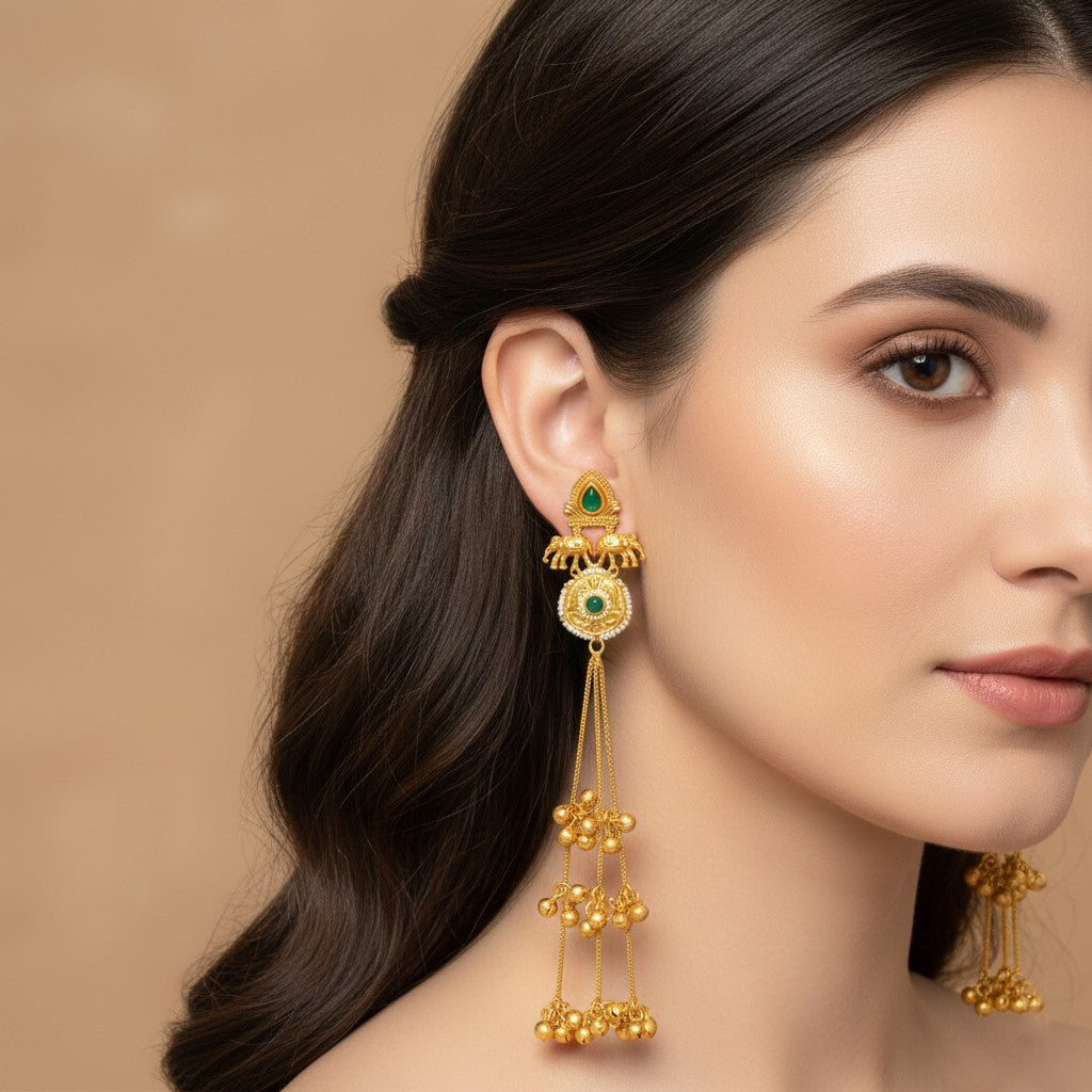 Devika Heritage Tassel Kashmiri Earring