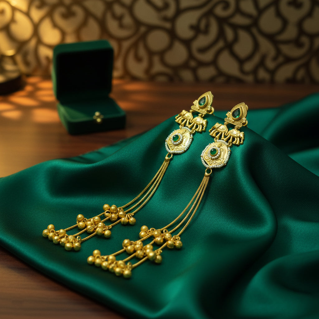 Devika Heritage Tassel Kashmiri Earring