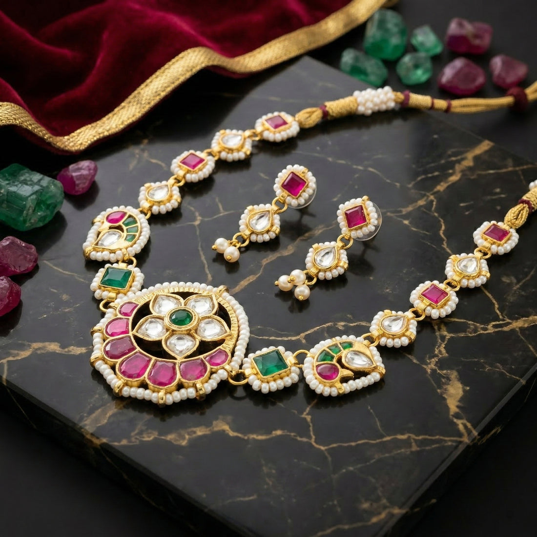 Royal Heritage Kundan Statement Necklace Set