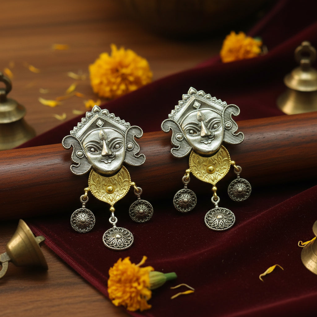 Shakti Face Motif Earrings