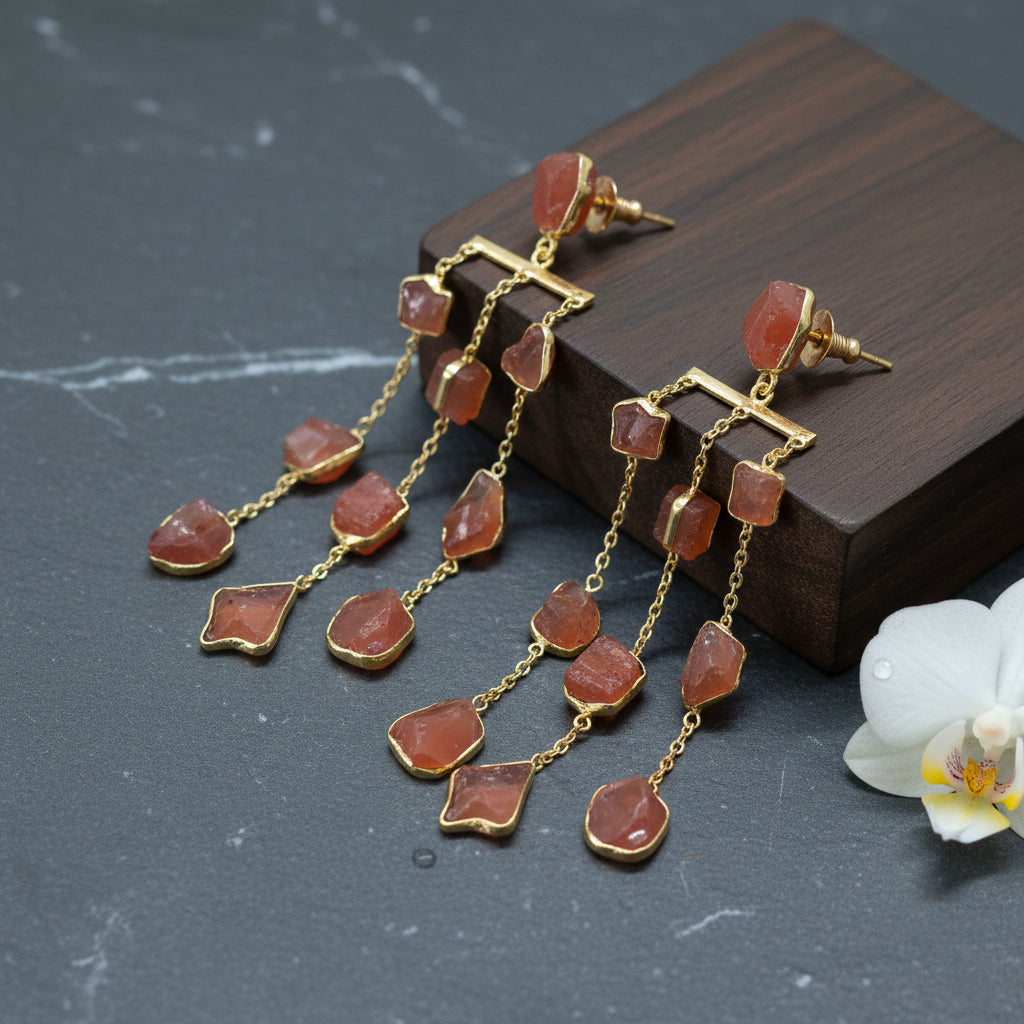 Aarvi Amazonite Cascade Earrings