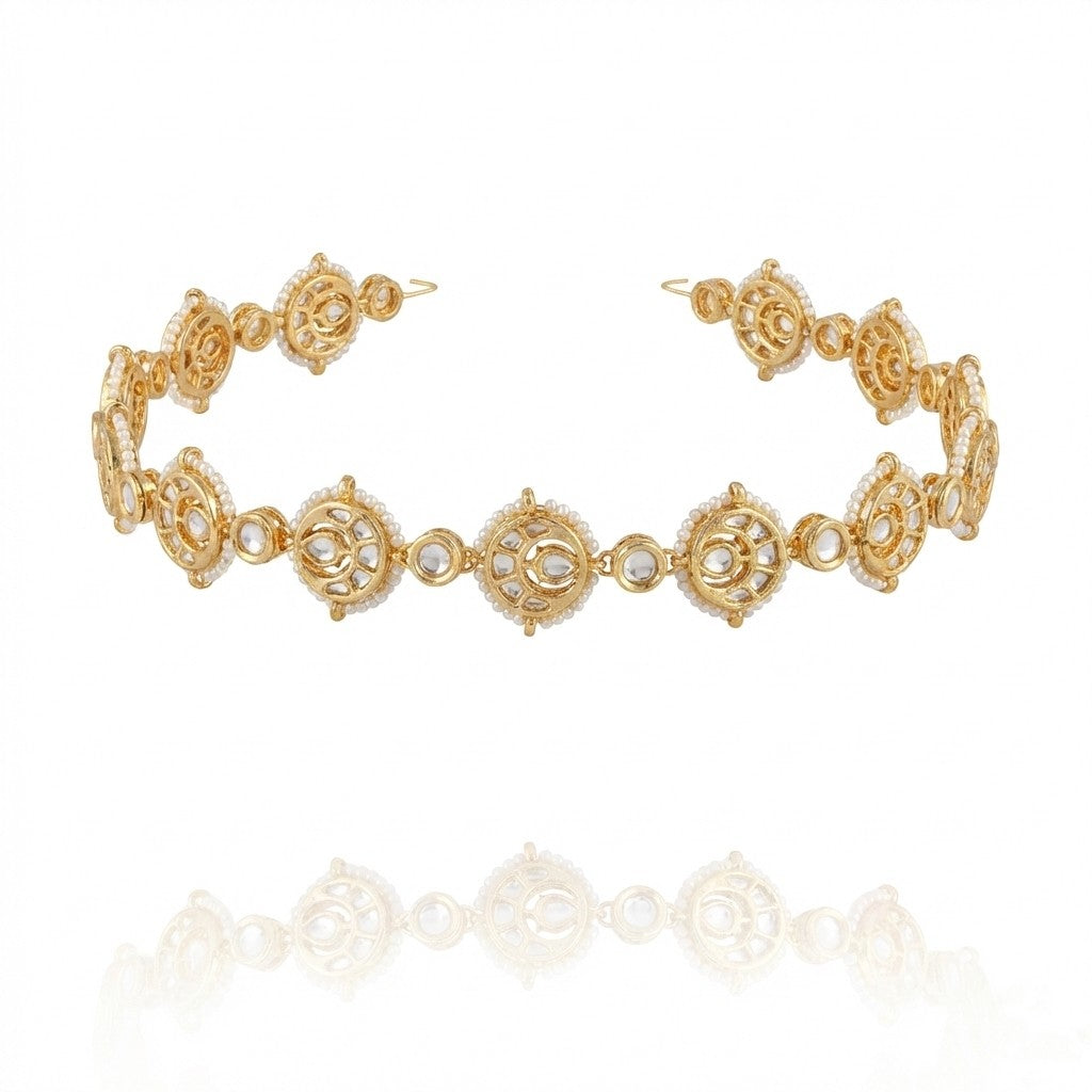 Rajdwari Reversible Kundan Meenakari Mathapatti