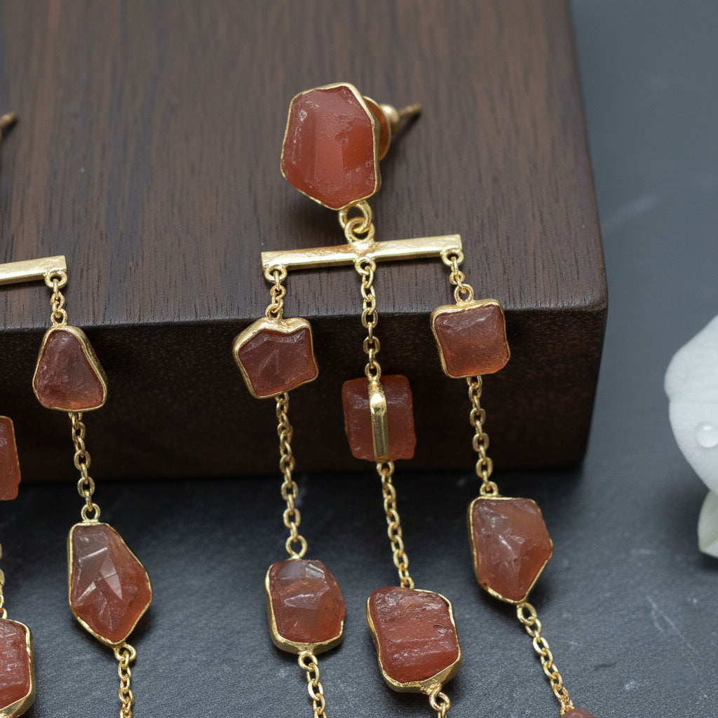 Aarvi Amazonite Cascade Earrings