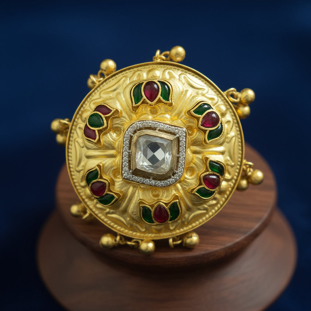 Tanjore Royale Kundan Statement Ring