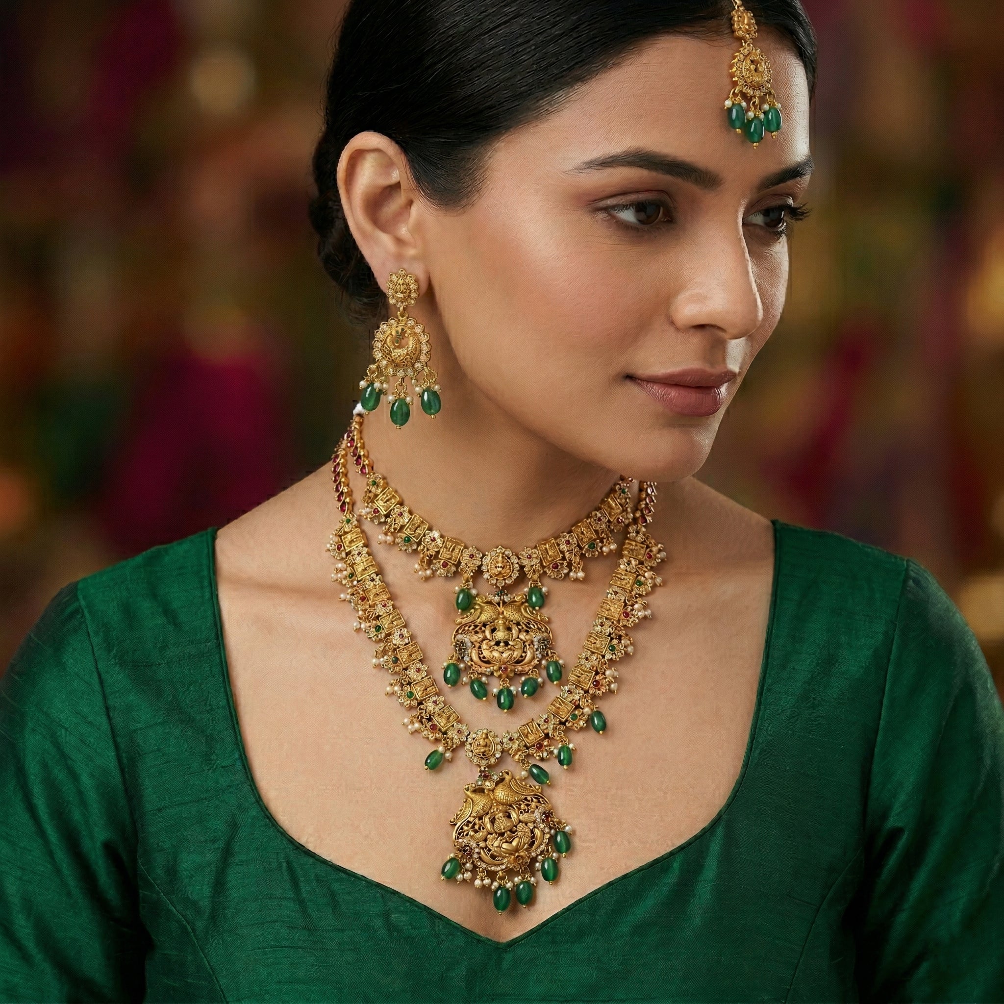 Maharani Temple Grand Statement Jewellery Set