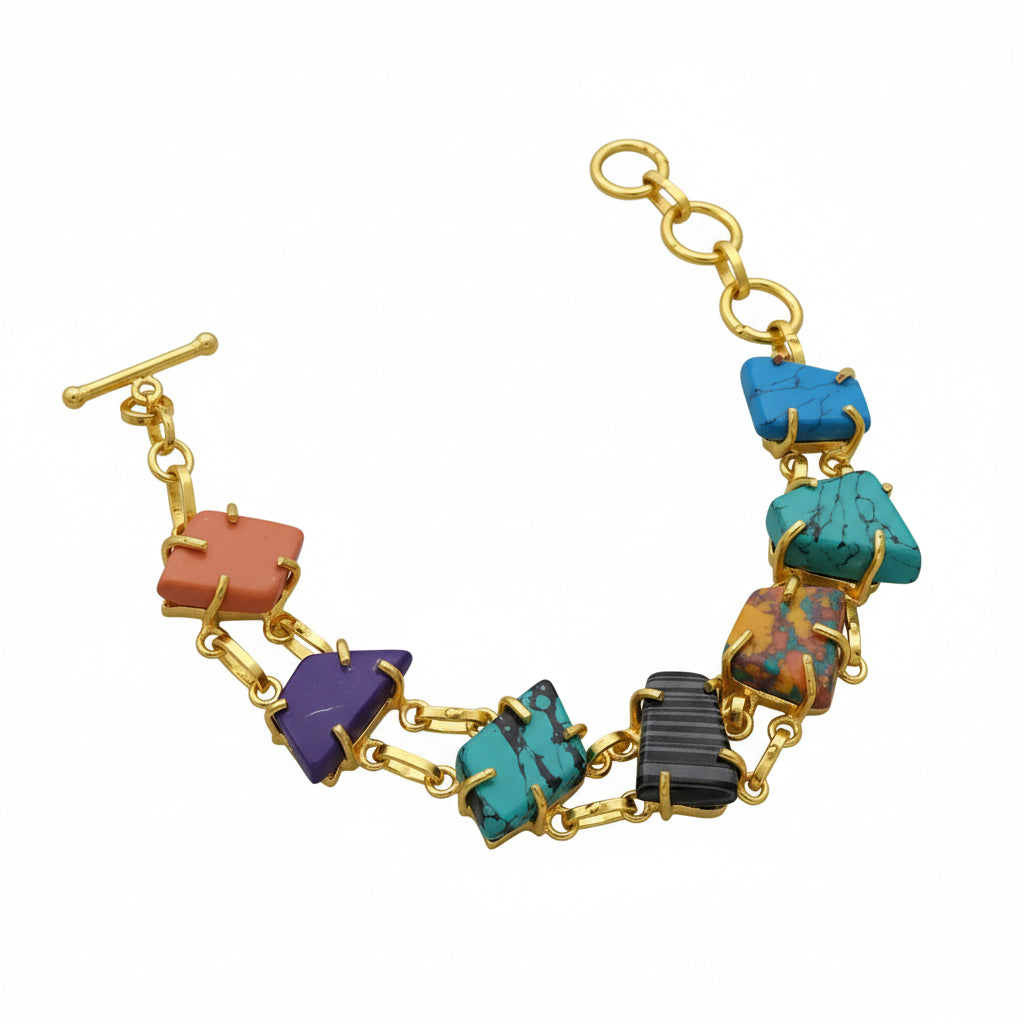 RangTarang – Multistone Mosaic Link Bracelet