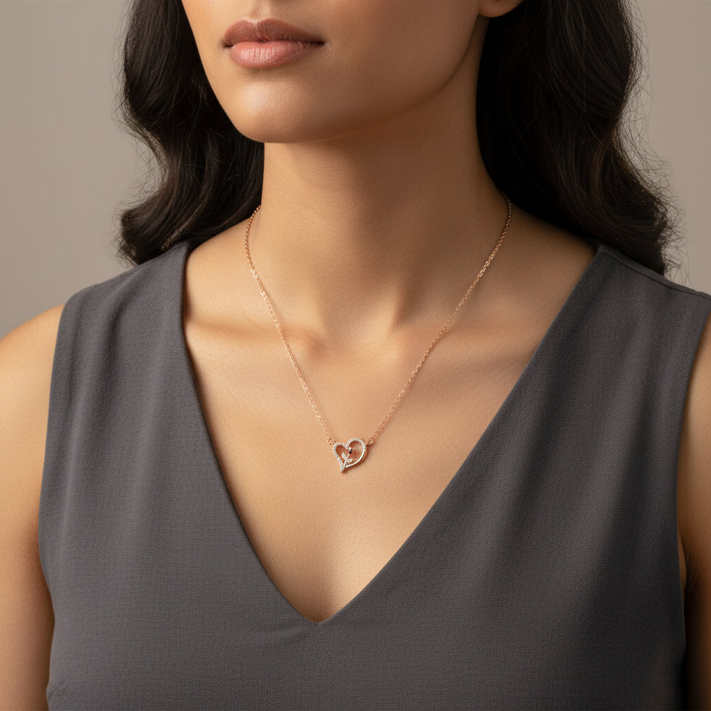 Heart Whisper – Rose Gold Love Pendant Necklace