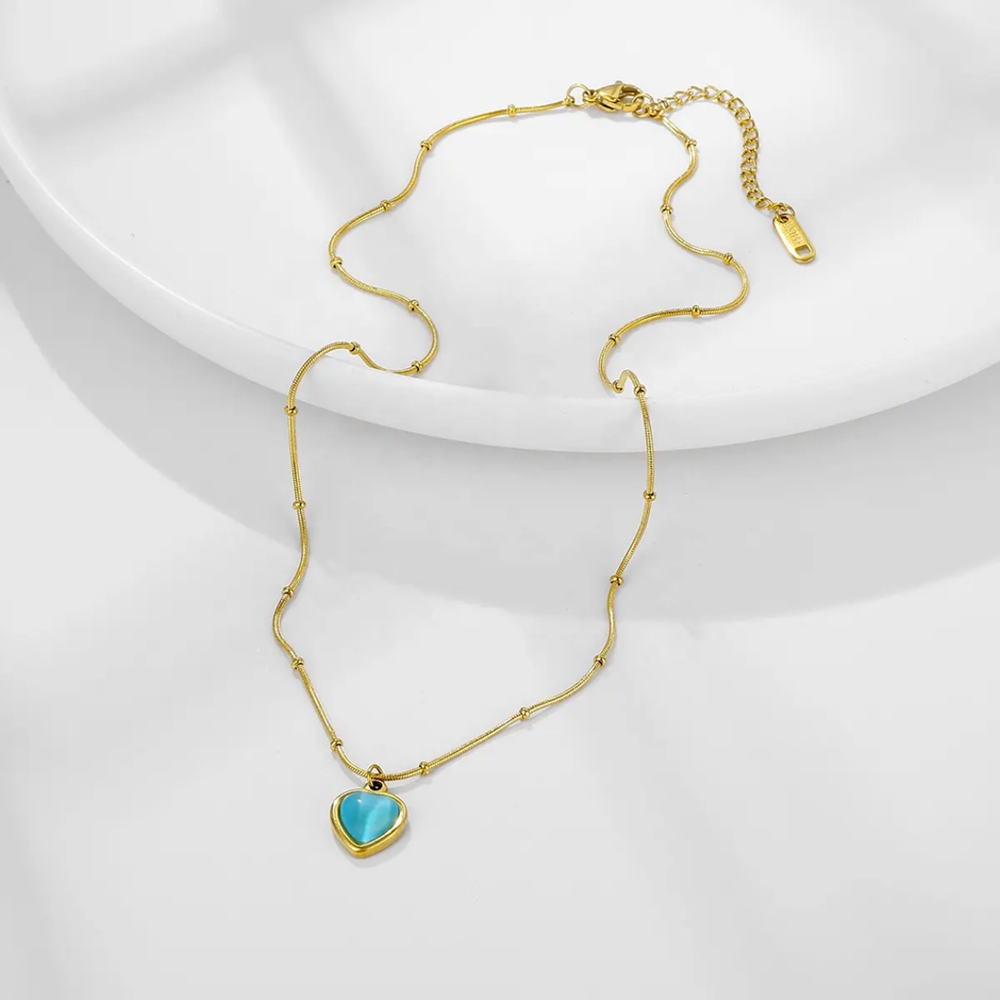 Blue Crush Heart Necklace