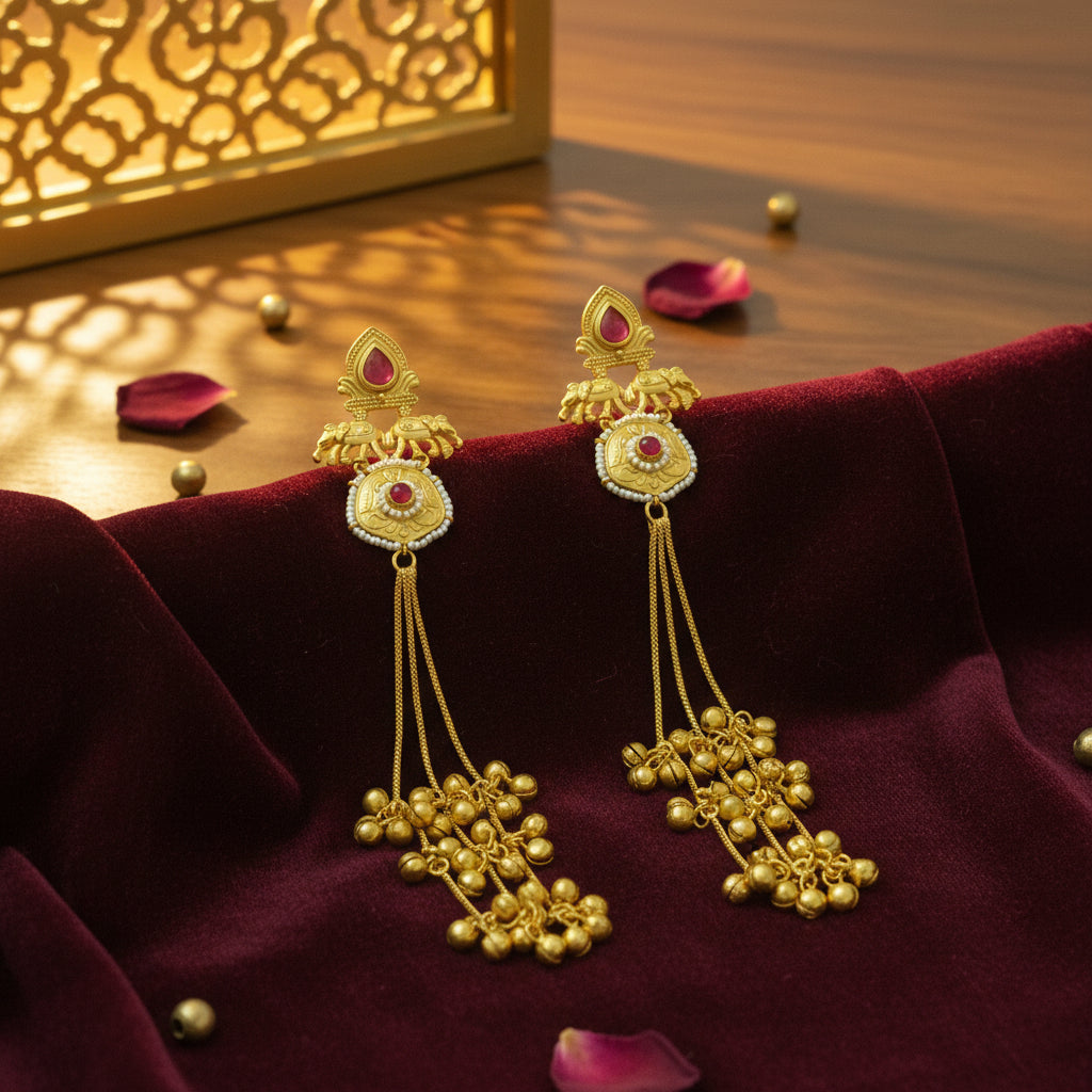 Devika Heritage Tassel Kashmiri Earring