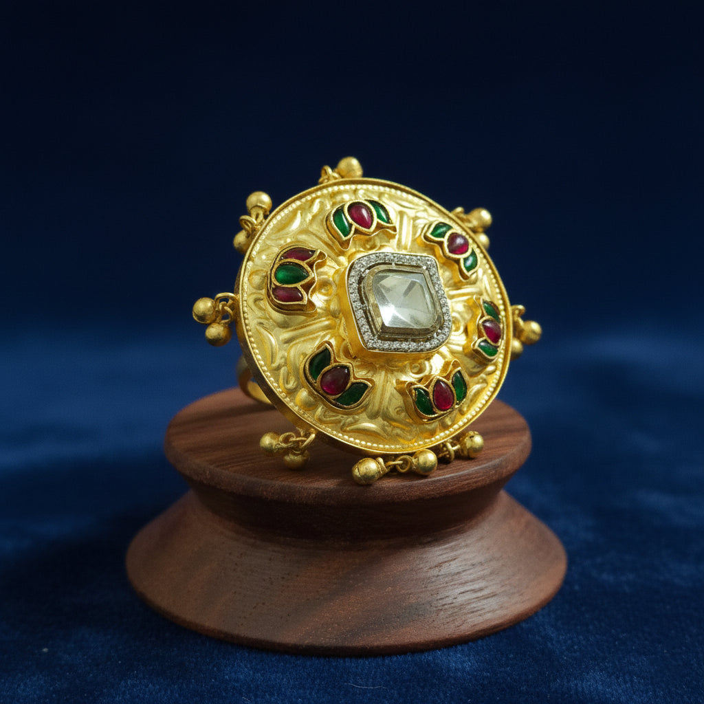 Tanjore Royale Kundan Statement Ring
