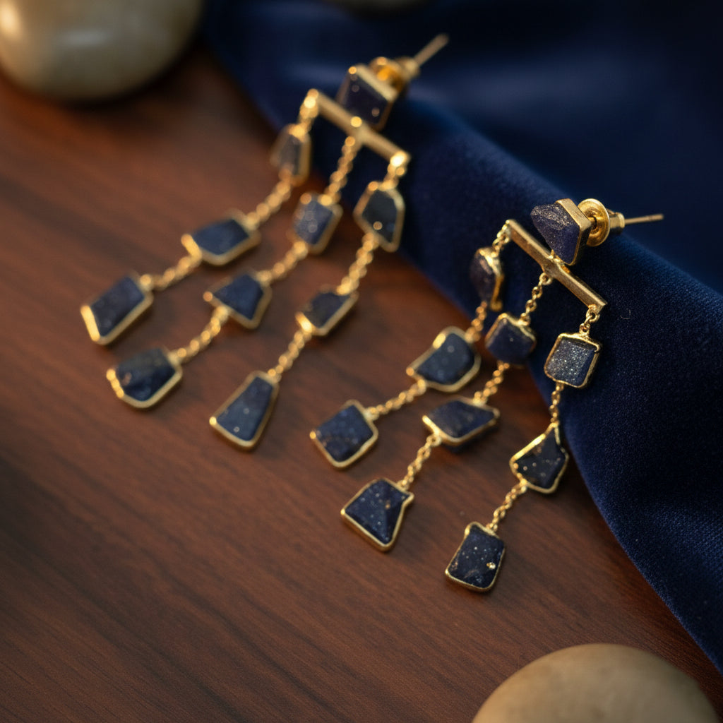 Aarvi Amazonite Cascade Earrings