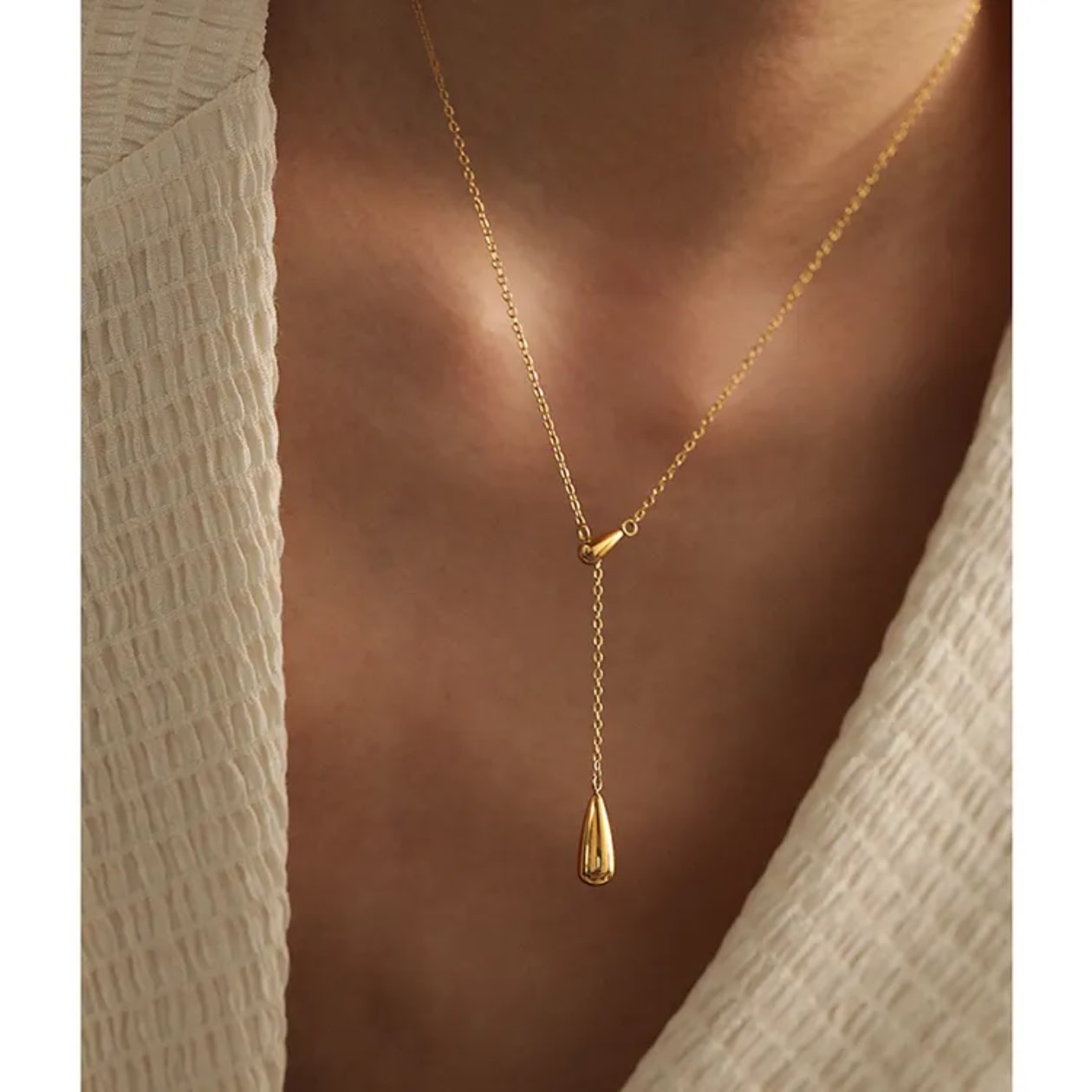 Liquid Gold Drop – Y Necklace