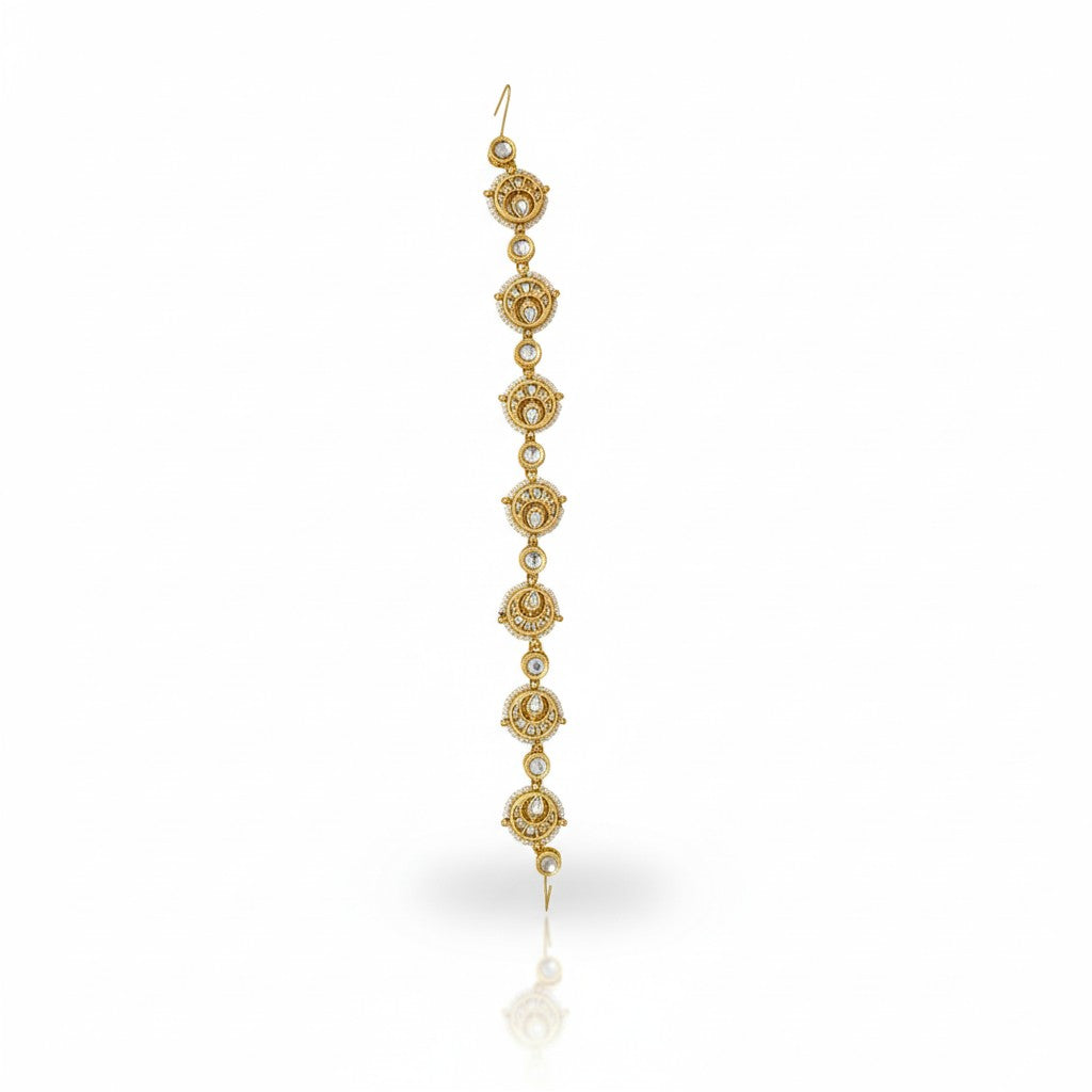 Rajdwari Reversible Kundan Meenakari Mathapatti